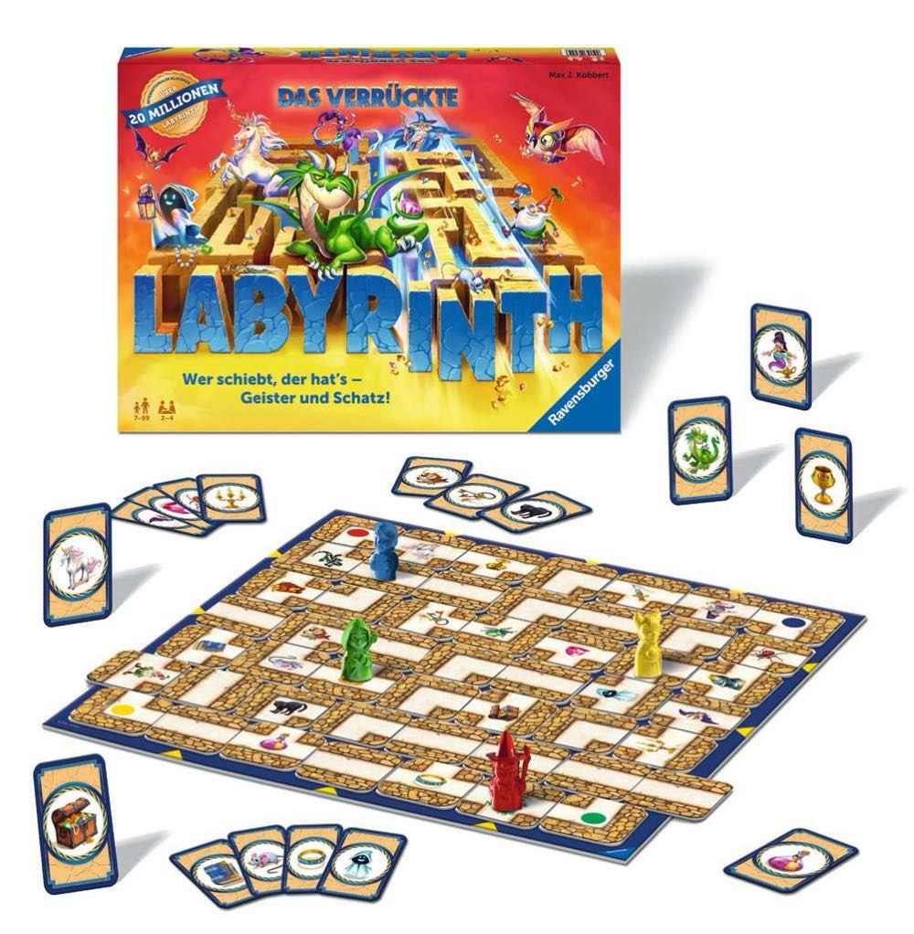 The Crazy Labyrinth German Edition Complete Family Board Game  (2-4) board game collectible [Barcode 4005556264469] - Main Image 2