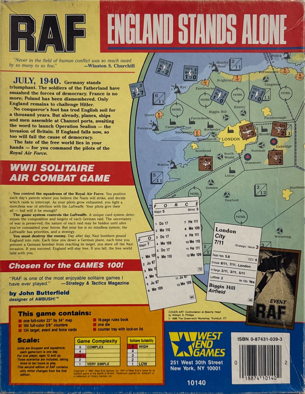 RAF August 1940: The Battle Of Britain  (1) board game collectible [Barcode 018874101402] - Main Image 2