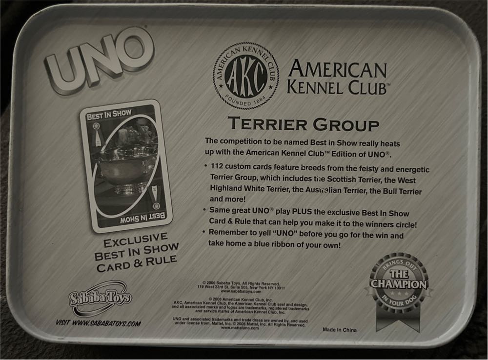 Terrier Group Uno Tin  board game collectible - Main Image 2