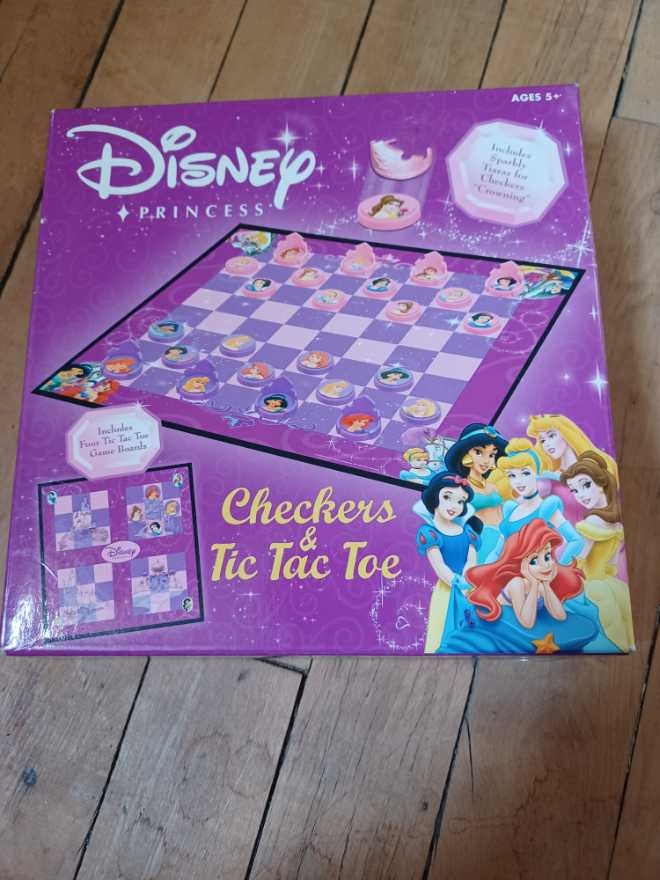 Disney Princess Checkers & Tic Tac Toe   board game collectible [Barcode 853012000069] - Main Image 1