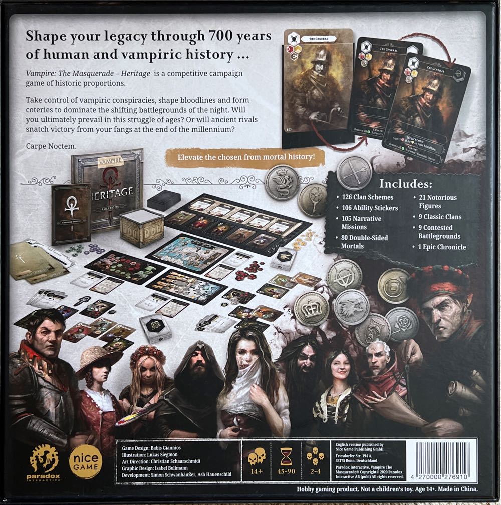 Nice Game Publishing Vampire: The Masquerade Heritage  (2-4 Players) board game collectible [Barcode 4270000276910] - Main Image 2