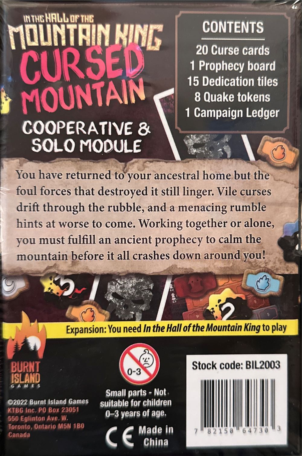 In the Hall of the Mountain King: Cursed Mountain Expansion  board game collectible [Barcode 782150647303] - Main Image 2