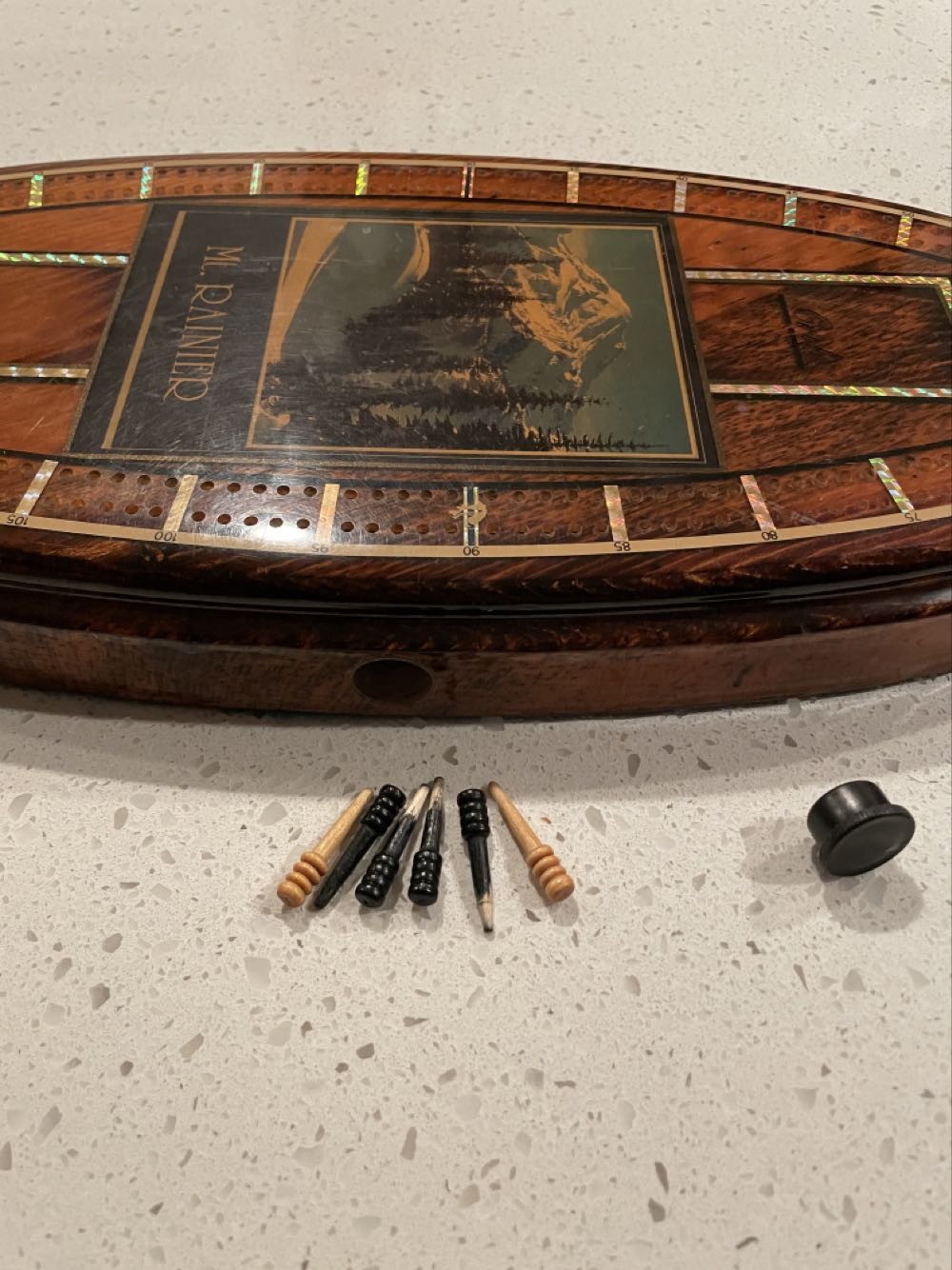 Vandercraft Mt. Rainer Cribbage Board  (2 Once Around) board game collectible - Main Image 2