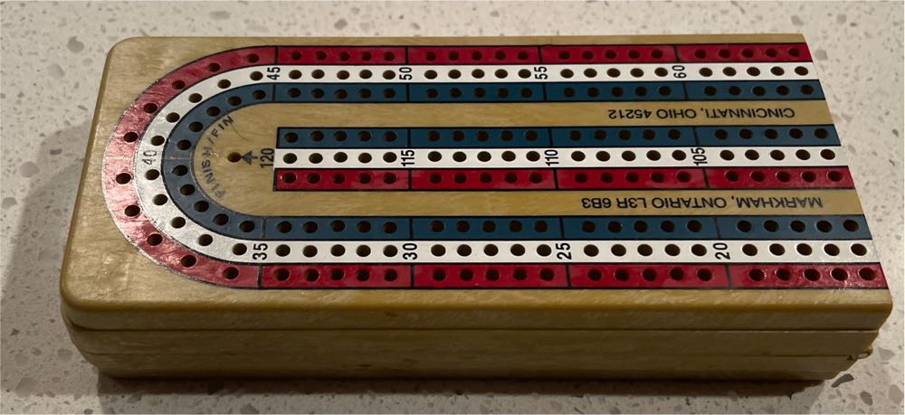 International Playing Card Company (Bicycle) Plastic Cribbage Board  (3 Once Around Players) board game collectible - Main Image 3