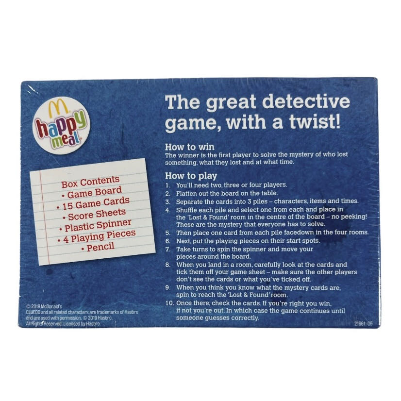 Cluedo, Jr.: CLUEDO® JUNIOR McDONALD’S HAPPY MEAL Edition  (2-4) board game collectible - Main Image 4