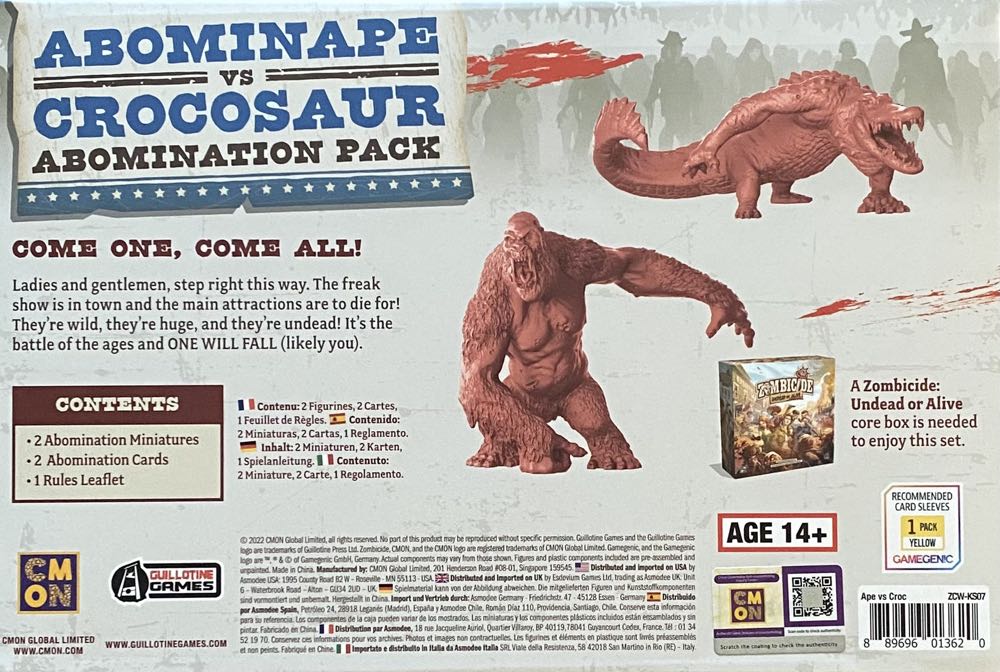 Abominape Vs Crocosaur  (1-6) board game collectible [Barcode 889696013620] - Main Image 2
