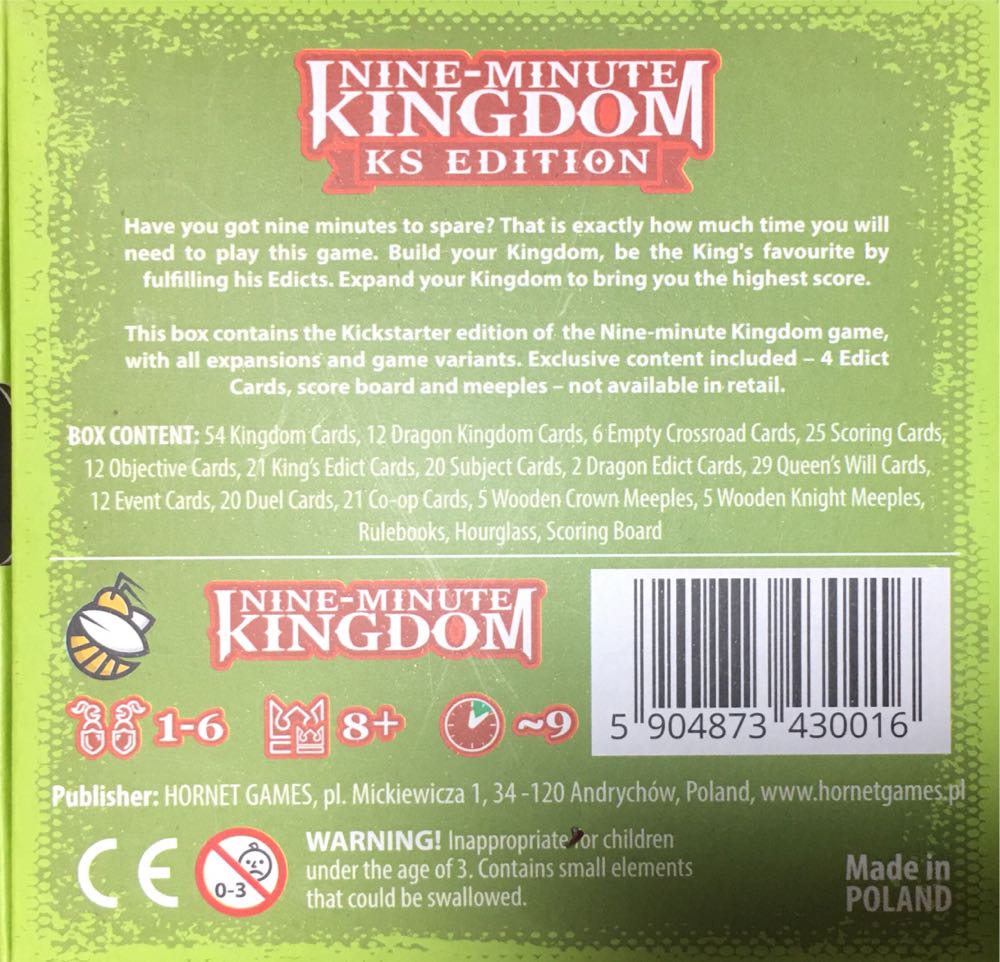 Nine Minute Kingdom Ks Edition  board game collectible [Barcode 5904873430016] - Main Image 2