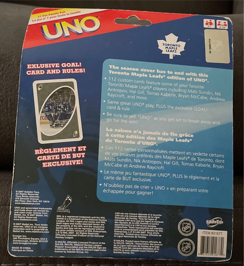 Toronto Maple Leafs Hockey Uno  board game collectible - Main Image 2