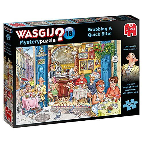 Jumbo Wasgij Mystery 18 Grabbing A Quick Bite! Jigsaw Puzzles For Adults 1000 Piece  board game collectible [Barcode 8710126191798] - Main Image 1