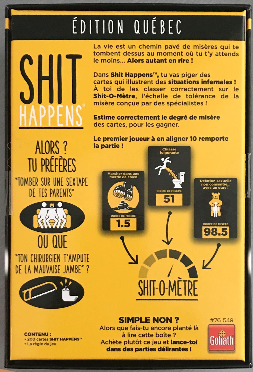 Shit Happens Édition Québec  board game collectible [Barcode 8711808765498] - Main Image 2