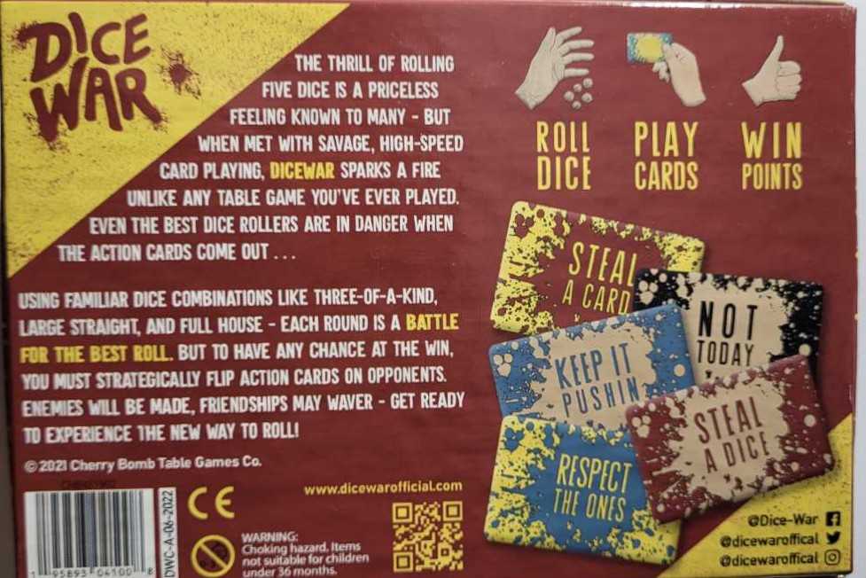 Dice War  (2-5) board game collectible [Barcode 195893041008] - Main Image 2