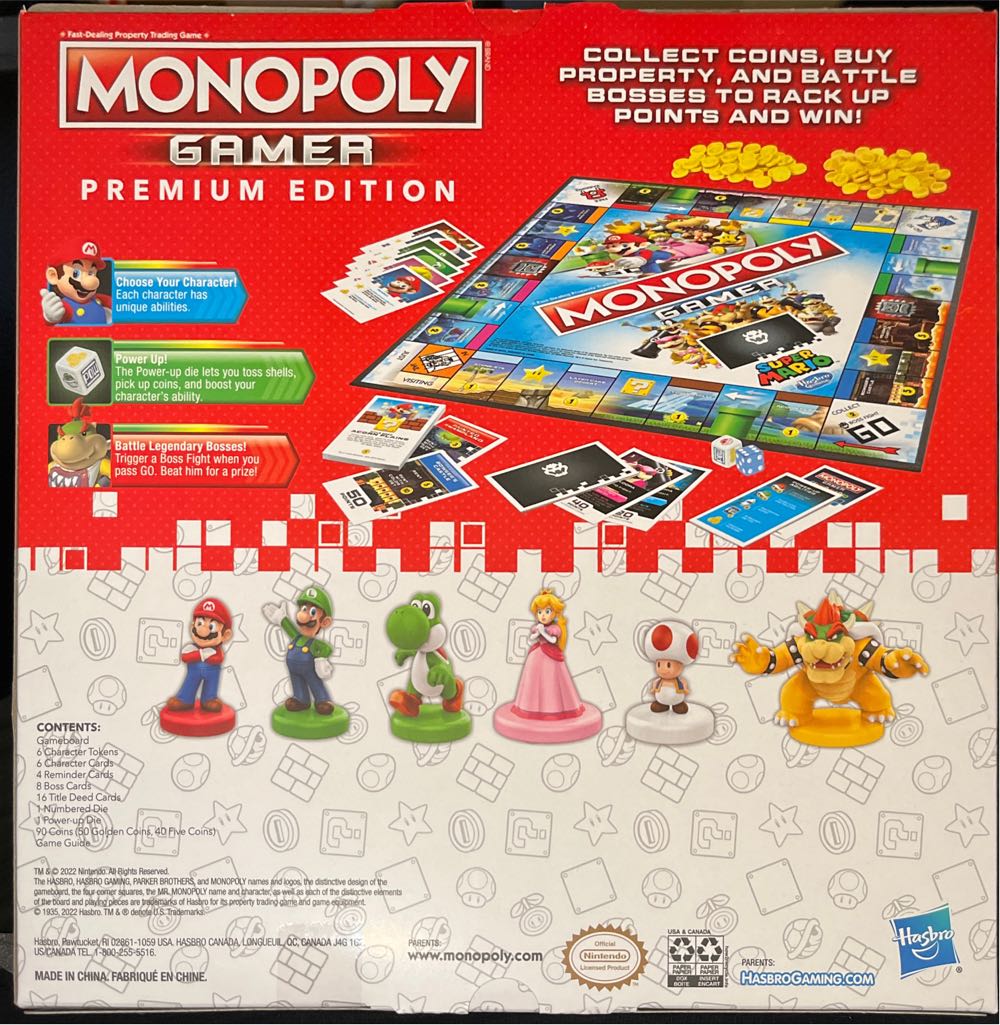 Mario Monopoly Gamer Premium Edition Hasbro  (2-4) board game collectible [Barcode 195166193458] - Main Image 3
