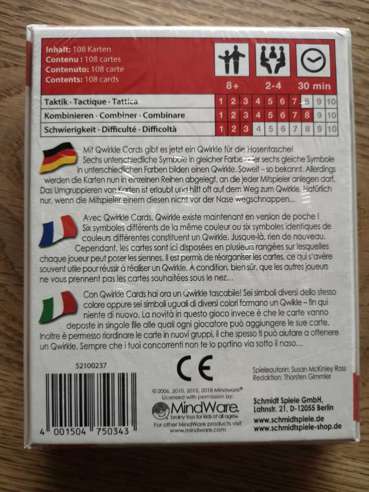 Qwirkle Cards  (2-4) board game collectible [Barcode 4001504750343] - Main Image 2