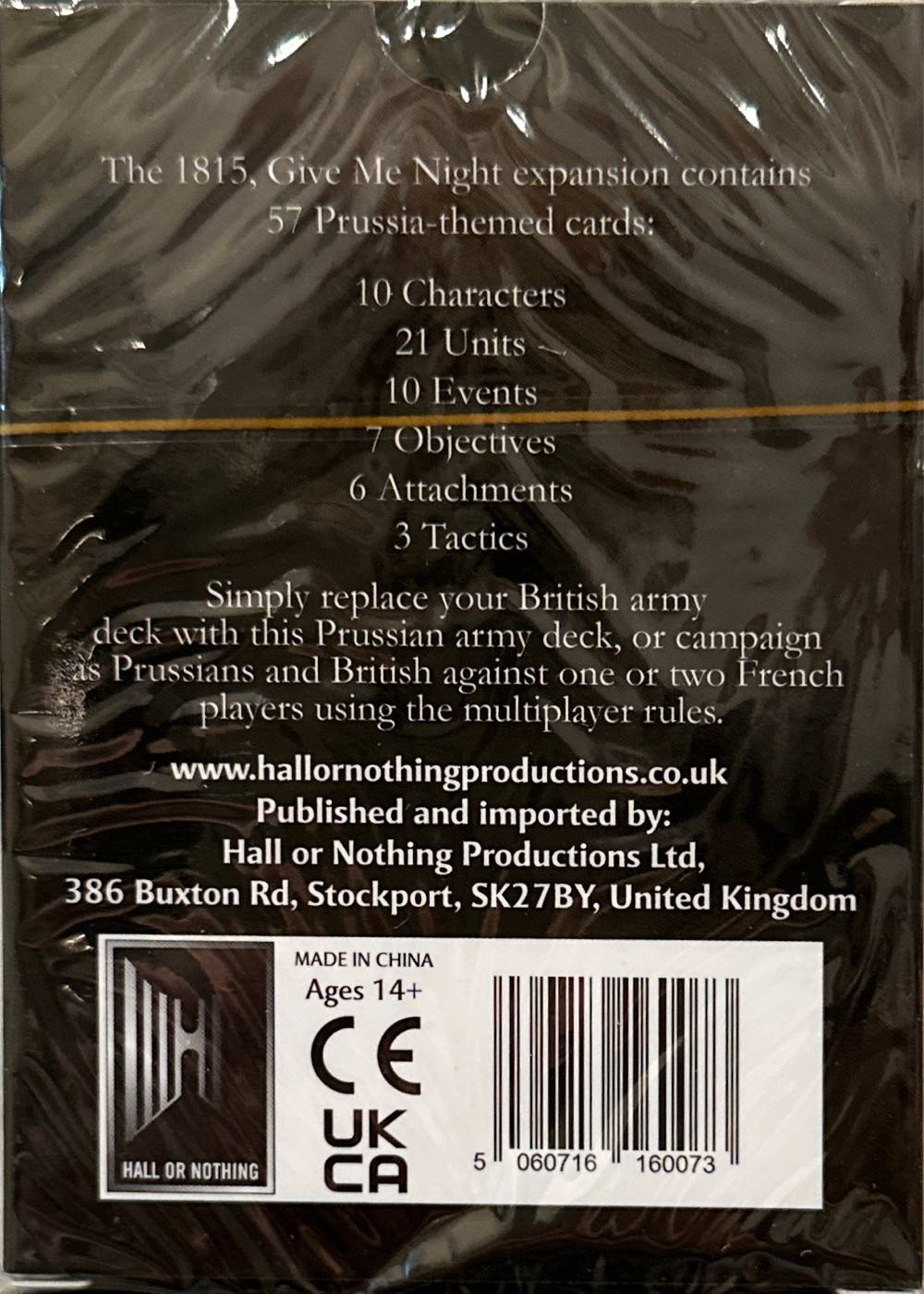 1815: Give Me Night  board game collectible [Barcode 5060716160073] - Main Image 2