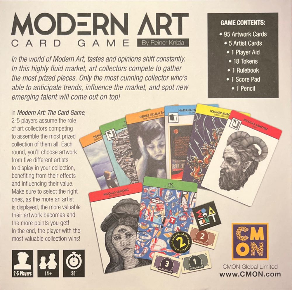 Modern Art  (2-5) board game collectible [Barcode 889696010520] - Main Image 2