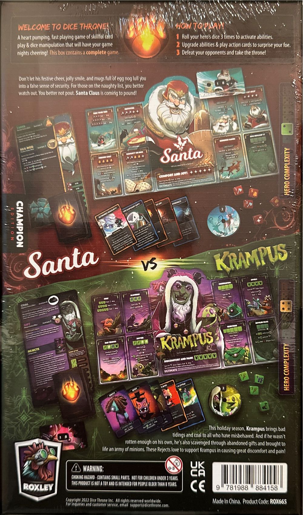 Dice Throne: Santa vs Krampus  (2-6) board game collectible [Barcode 9781988884158] - Main Image 2