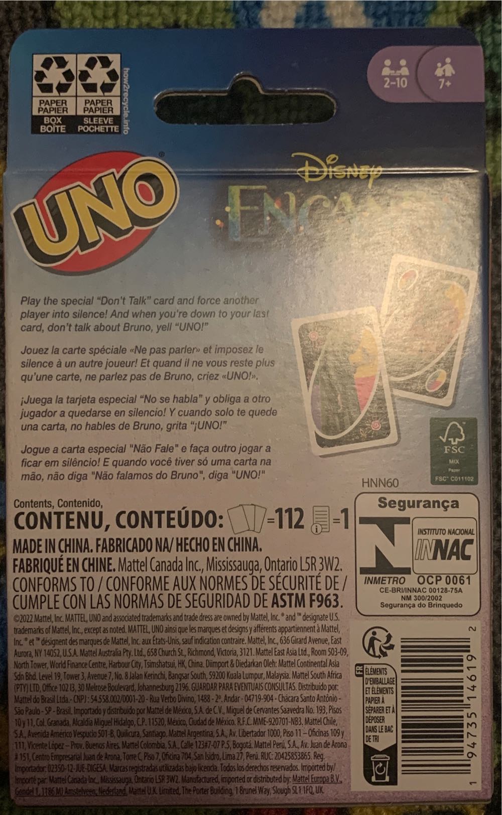 Uno Disney Encanto Card Game For 2 To 10 Players Gift For Game Night Travel Games And Collectors  (2-10) board game collectible [Barcode 194735146192] - Main Image 2
