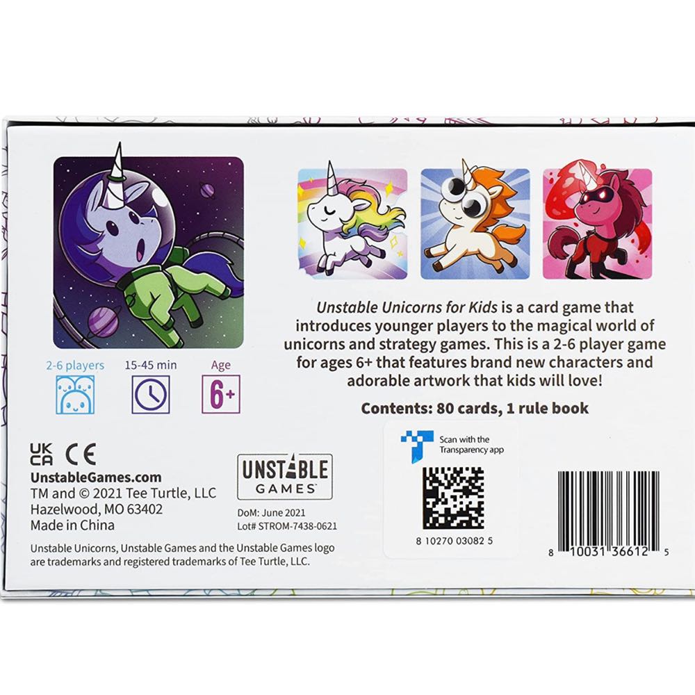 Unstable Unicorns: Kids Edition  (2-6) board game collectible [Barcode 810031366125] - Main Image 2