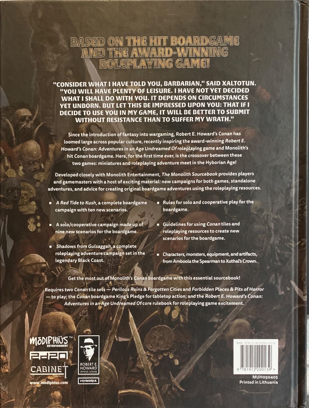 Conan: Adventures in an Age Undreamed Of - The Monolith Sourcebook  board game collectible [Barcode 9781912200139] - Main Image 2
