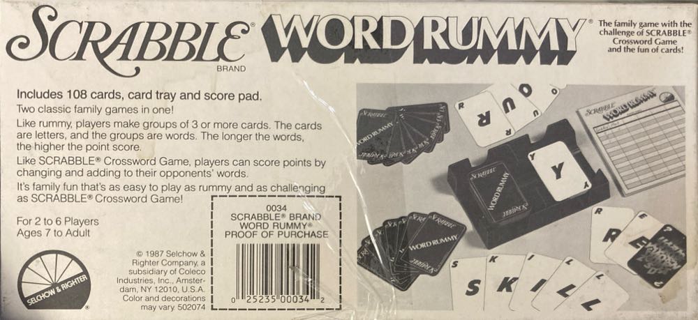 Scrabble: Word Rummy  (2-6) board game collectible [Barcode 025235000342] - Main Image 2