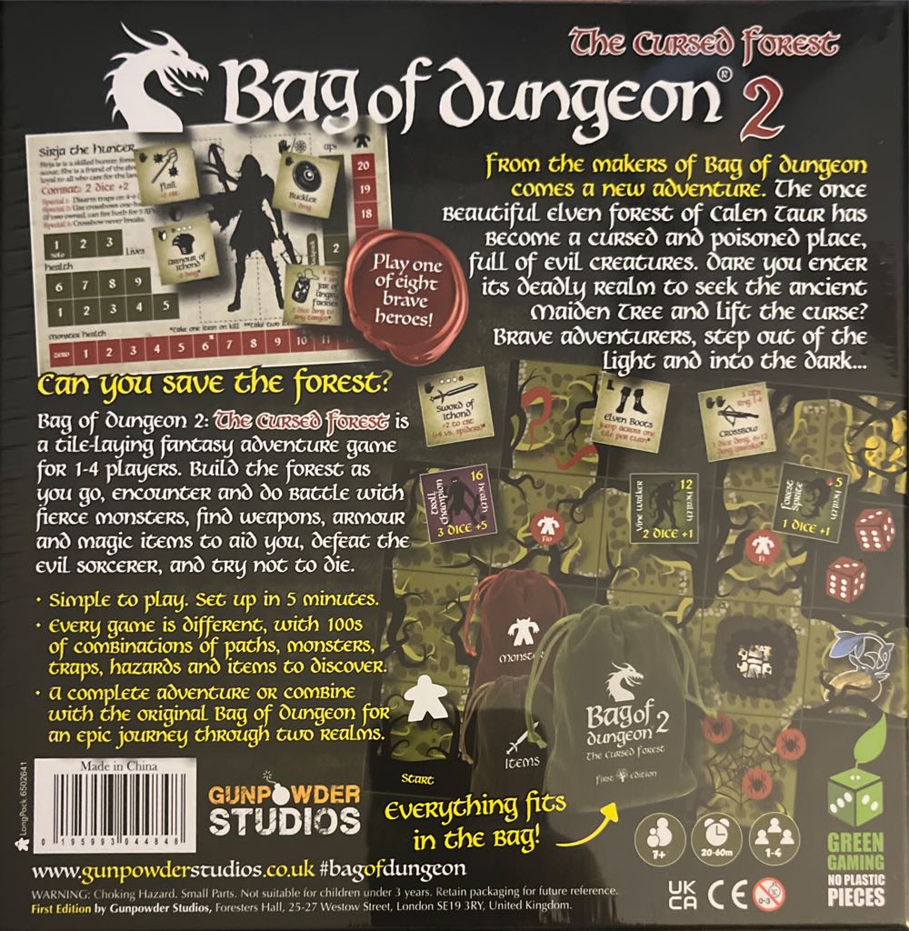 Bag of Dungeon 2: The Cursed Forest  (1-4) board game collectible [Barcode 195993044848] - Main Image 2