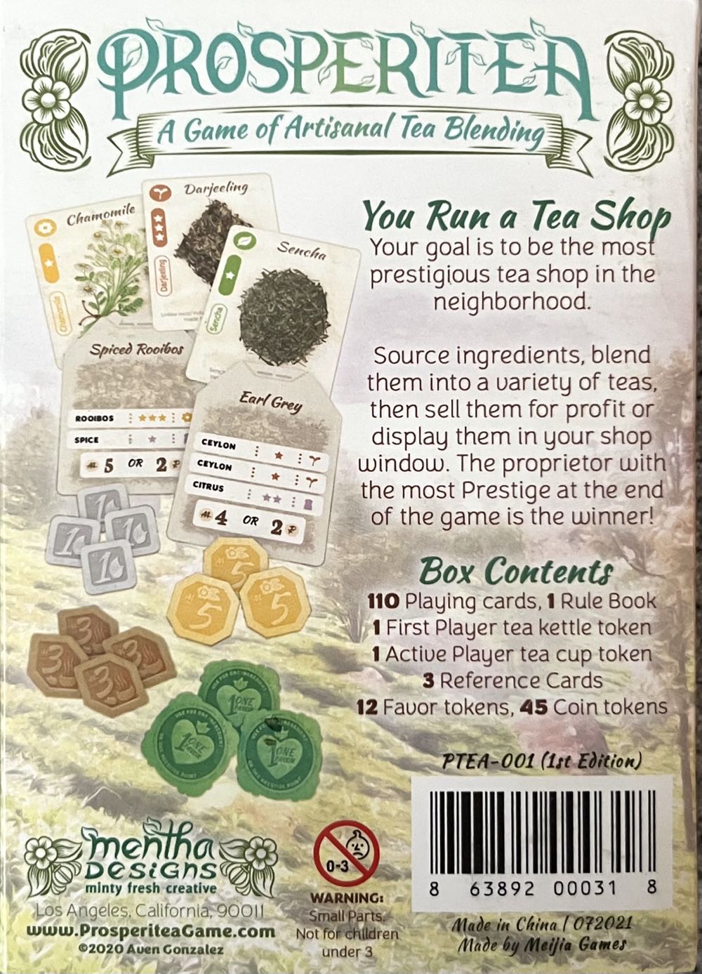 Prosperitea: A Game of Artisinal Tea Blending  (3-6) board game collectible [Barcode 863892000318] - Main Image 2