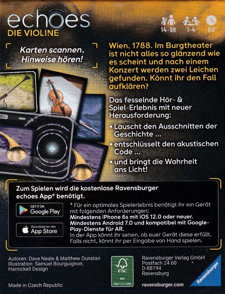 Ravensburger Echoes Die Violine Audio Mystery  (1-4) board game collectible [Barcode 4005556209330] - Main Image 2