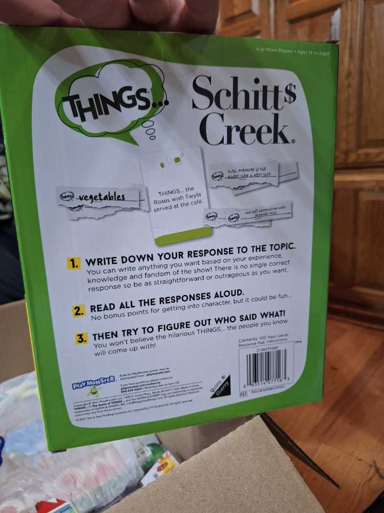 THINGS… Schitt’s Creek Edition  (4+) board game collectible [Barcode 093514077163] - Main Image 2