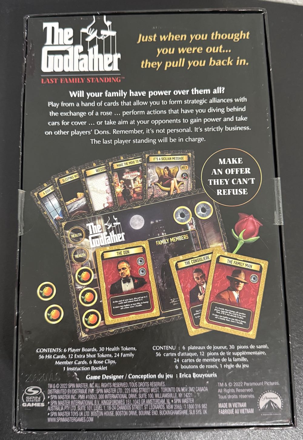 The Godfather Last Family Standing Board Game Italian Film Fun Family Party Game Scary Movie Multiplayer Card Game For Adults And Kids Ages 14 And Up  (3-6) board game collectible [Barcode 778988438480] - Main Image 3