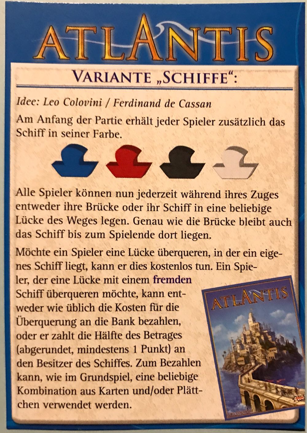 Atlantis Variante „Schiffe“  (2-4) board game collectible - Main Image 3