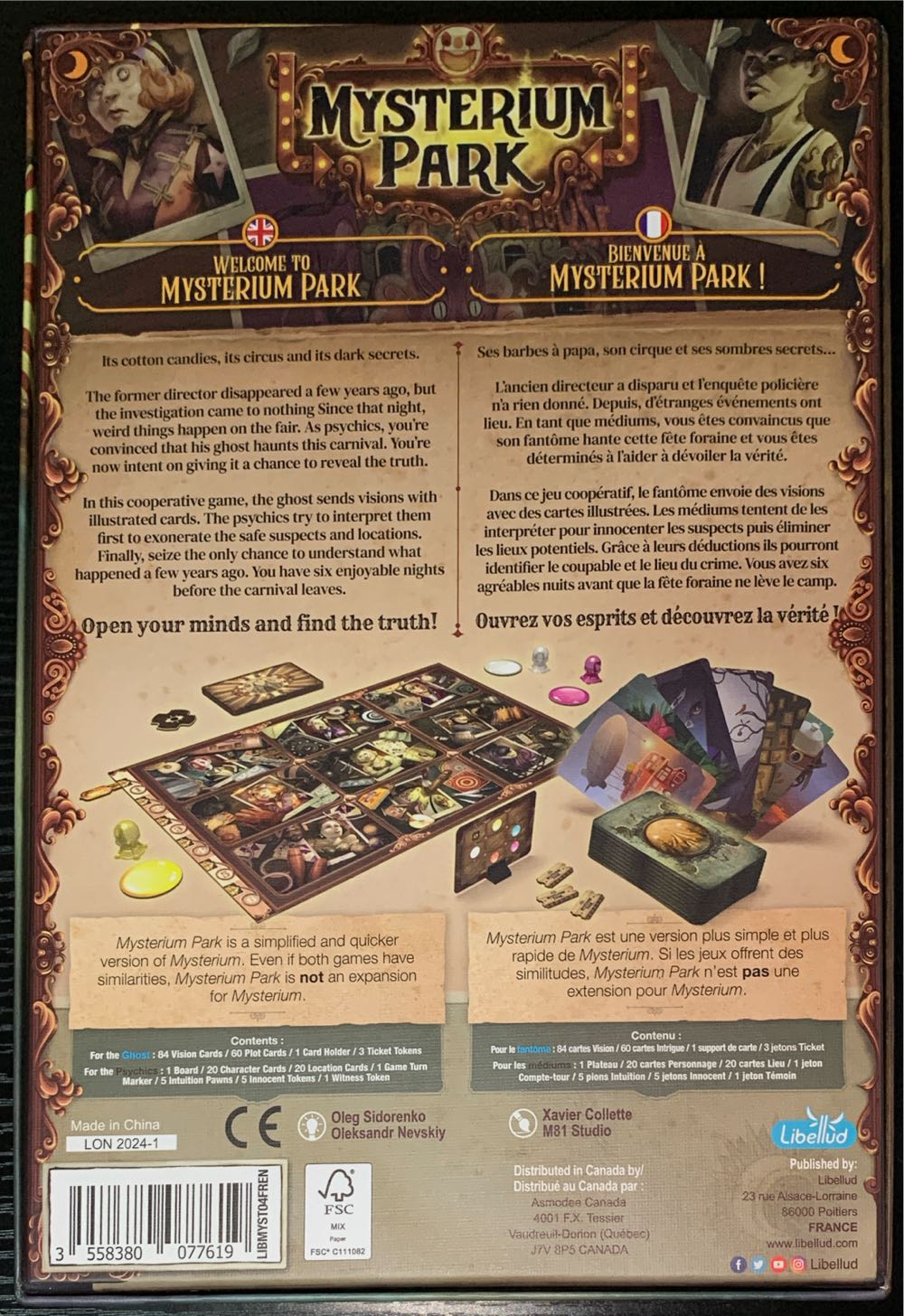 Mysterium Park  (2-6) board game collectible [Barcode 3558380077619] - Main Image 2