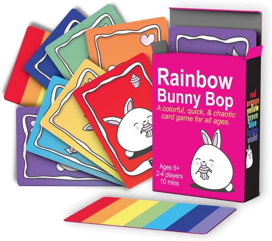 Rainbow Bunny Bop A Family-friendly Game For Kids Teens & Adults 2-4 Players.  (2–4) board game collectible [Barcode 733447553067] - Main Image 2