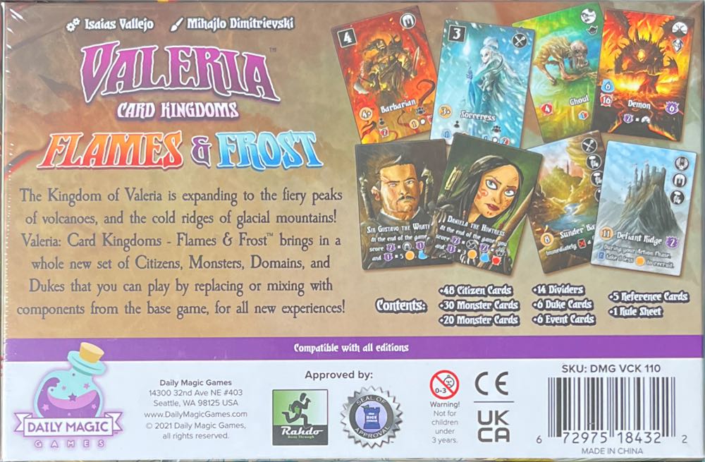 Valeria Card Kingdoms: Flames & Frost 2nd Edition  (1-5) board game collectible [Barcode 672975184322] - Main Image 2