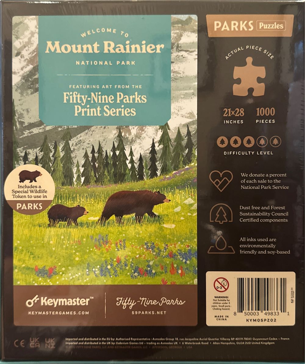 Mount Rainer National Park  board game collectible [Barcode 850003498331] - Main Image 3