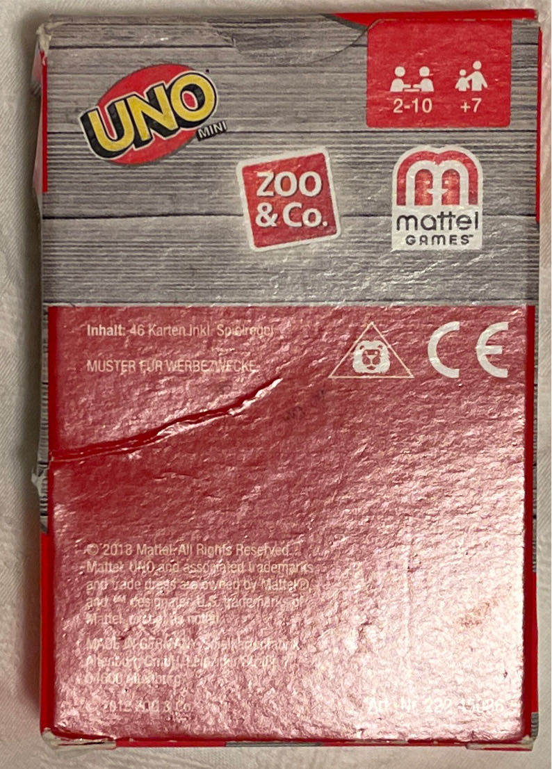 Zoo And Co Mini Uno  board game collectible - Main Image 2