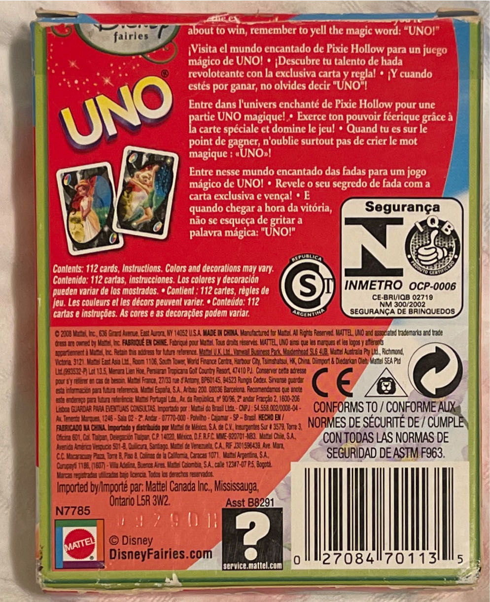 Uno: Disney Fairies  board game collectible - Main Image 2
