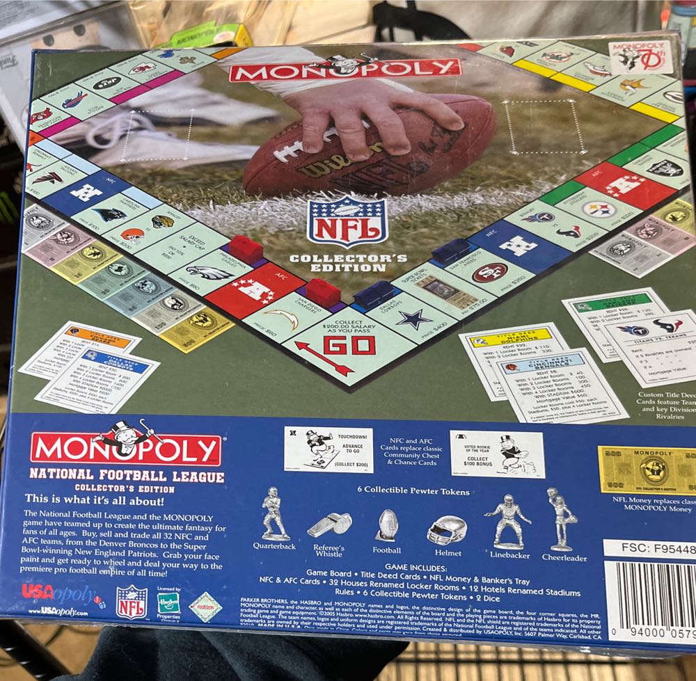 Nfl Collectors Edition Monopoly  board game collectible [Barcode 094000057980] - Main Image 2