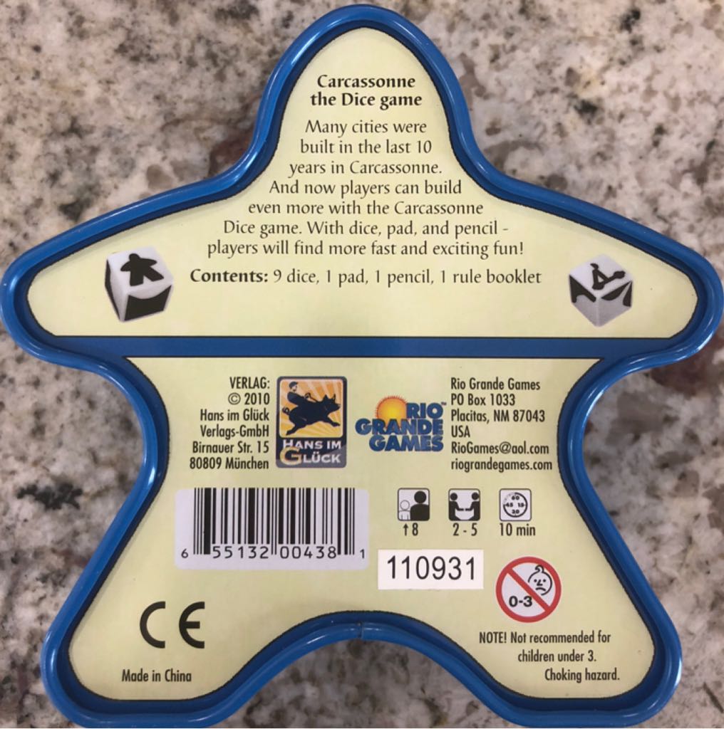 Carcassonne: The Dice Game  (2 to 5) board game collectible [Barcode 655132004381] - Main Image 2