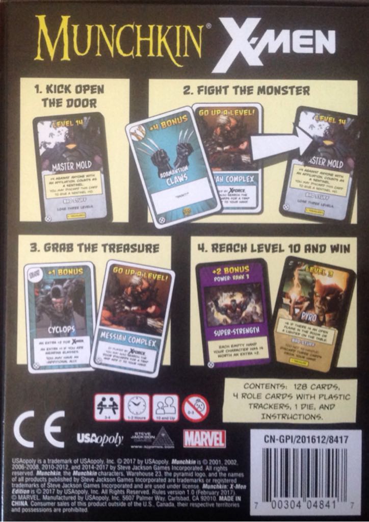 Munchkin Marvel 4: X-Men  (3-4) board game collectible [Barcode 700304048417] - Main Image 2