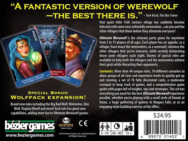 Ultimate Werewolf: Deluxe Edition  (5 To 75) board game collectible [Barcode 689070014027] - Main Image 2