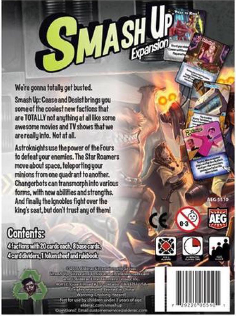 Smash Up: Cease And Desist  (2-4) board game collectible [Barcode 729220055101] - Main Image 2