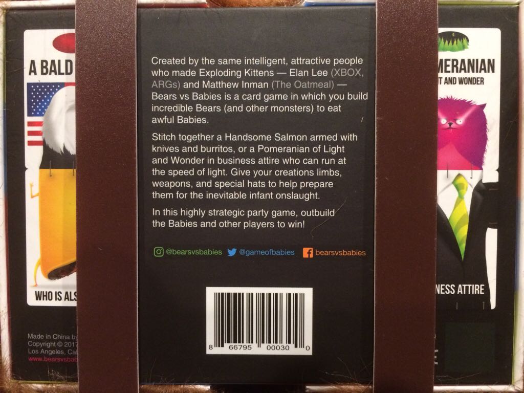 Bears vs Babies: Kickstarter Edition  (2-5) board game collectible [Barcode 866795000300] - Main Image 2