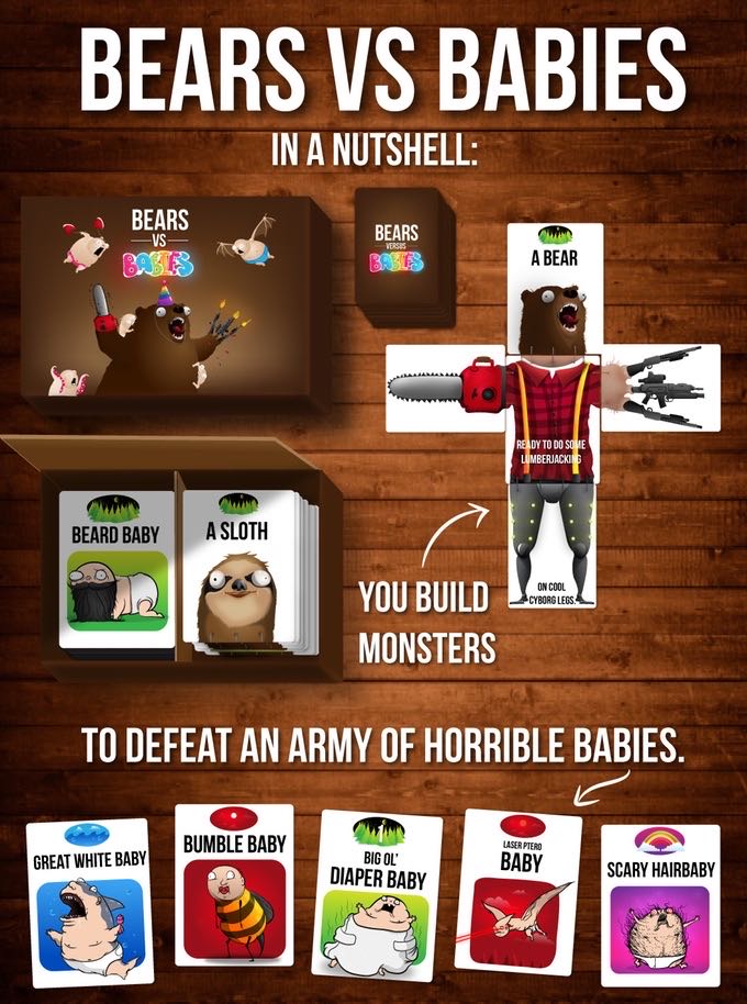 Bears vs Babies: Kickstarter Edition  (2-5) board game collectible [Barcode 866795000300] - Main Image 3