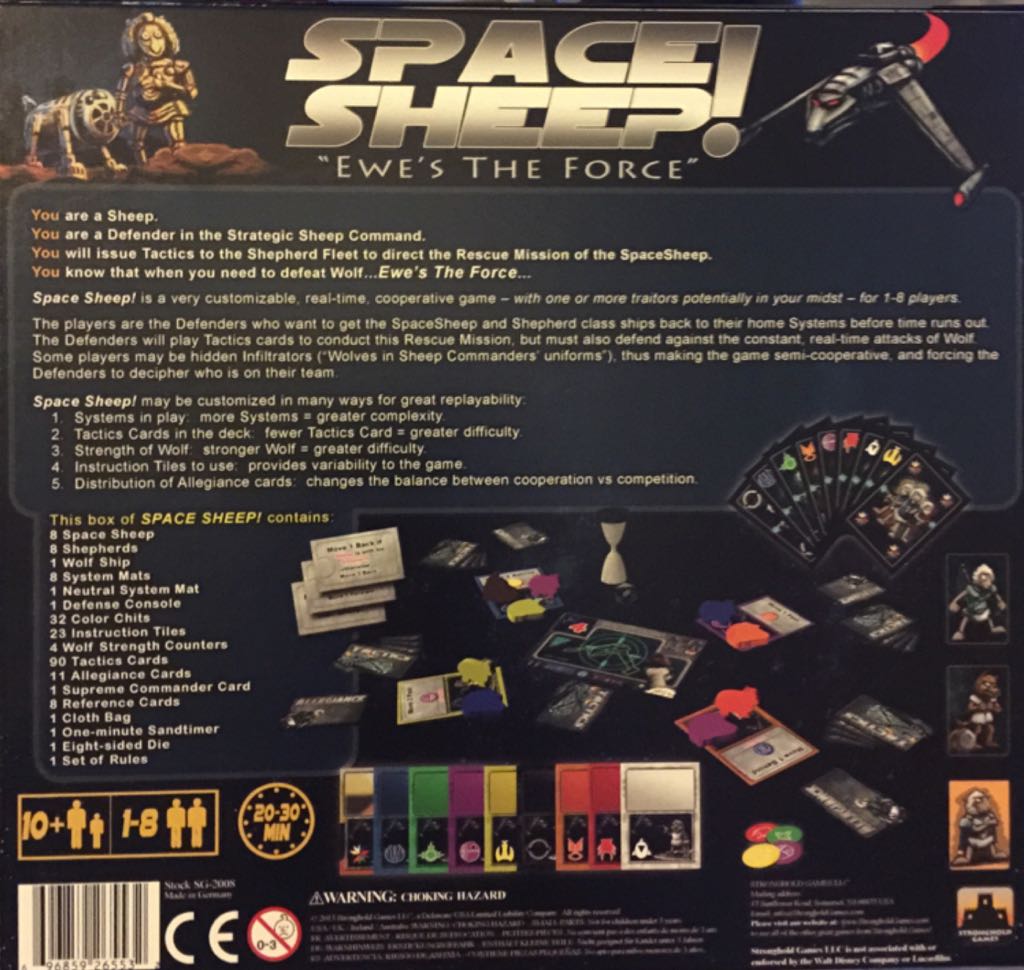 Space Sheep!  (1-8) board game collectible [Barcode 696859265532] - Main Image 2