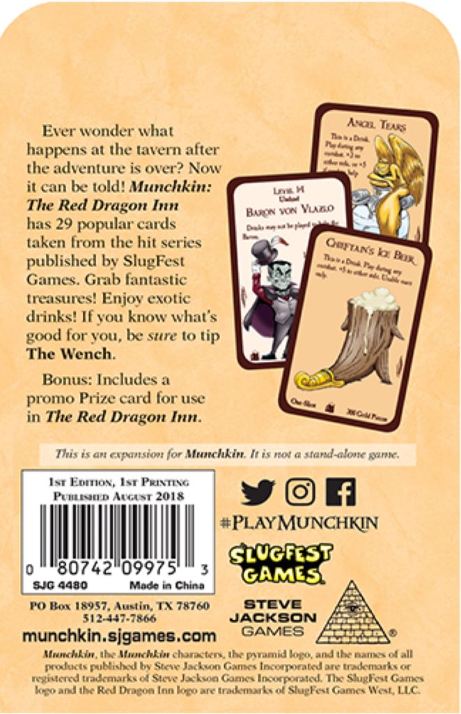 Munchkin: The Red Dragon Inn  (2+) board game collectible [Barcode 080742099753] - Main Image 2