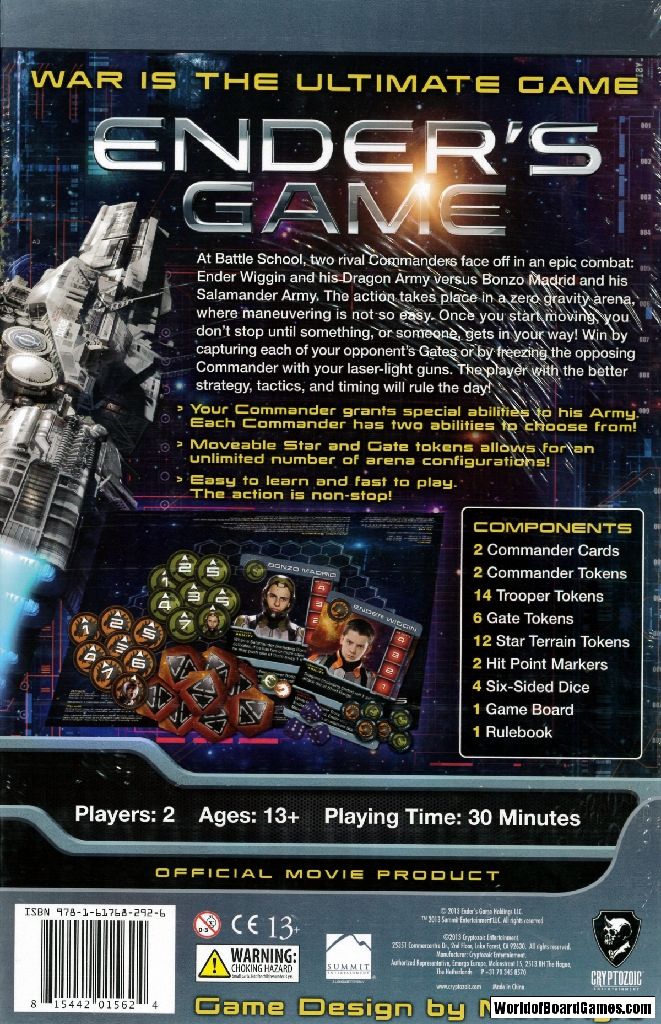 Ender’s Game: Battle School  board game collectible [Barcode 815442015624] - Main Image 2