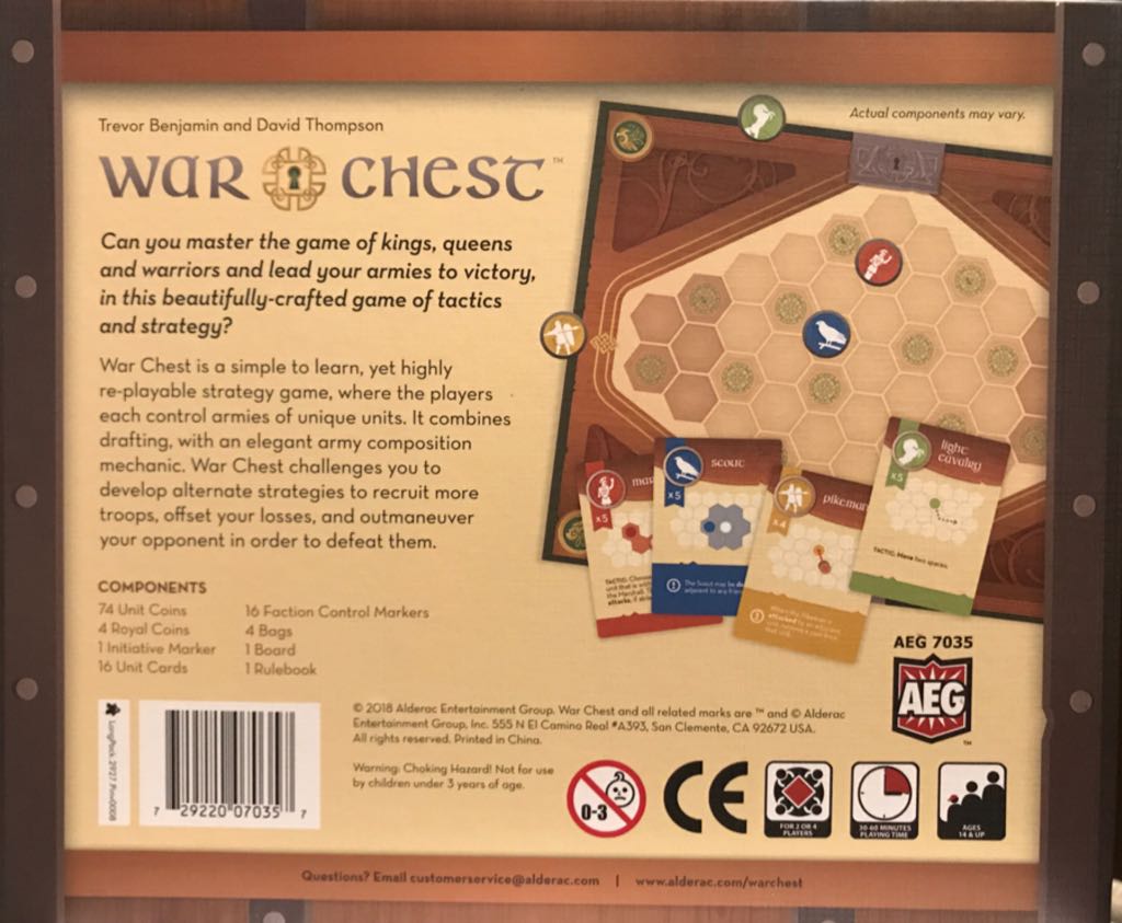 War Chest 🎲🏅  (2 to 4) board game collectible [Barcode 729220070357] - Main Image 2