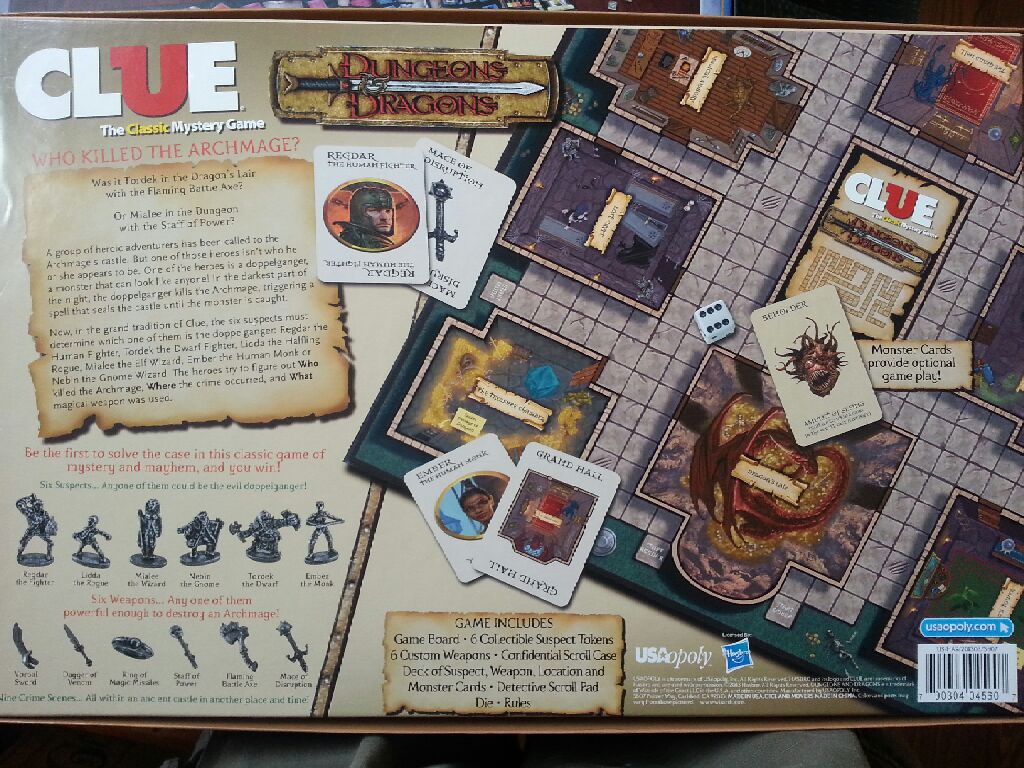 Clue: Dungeons and Dragons  (2-6) board game collectible [Barcode 700304045607] - Main Image 2