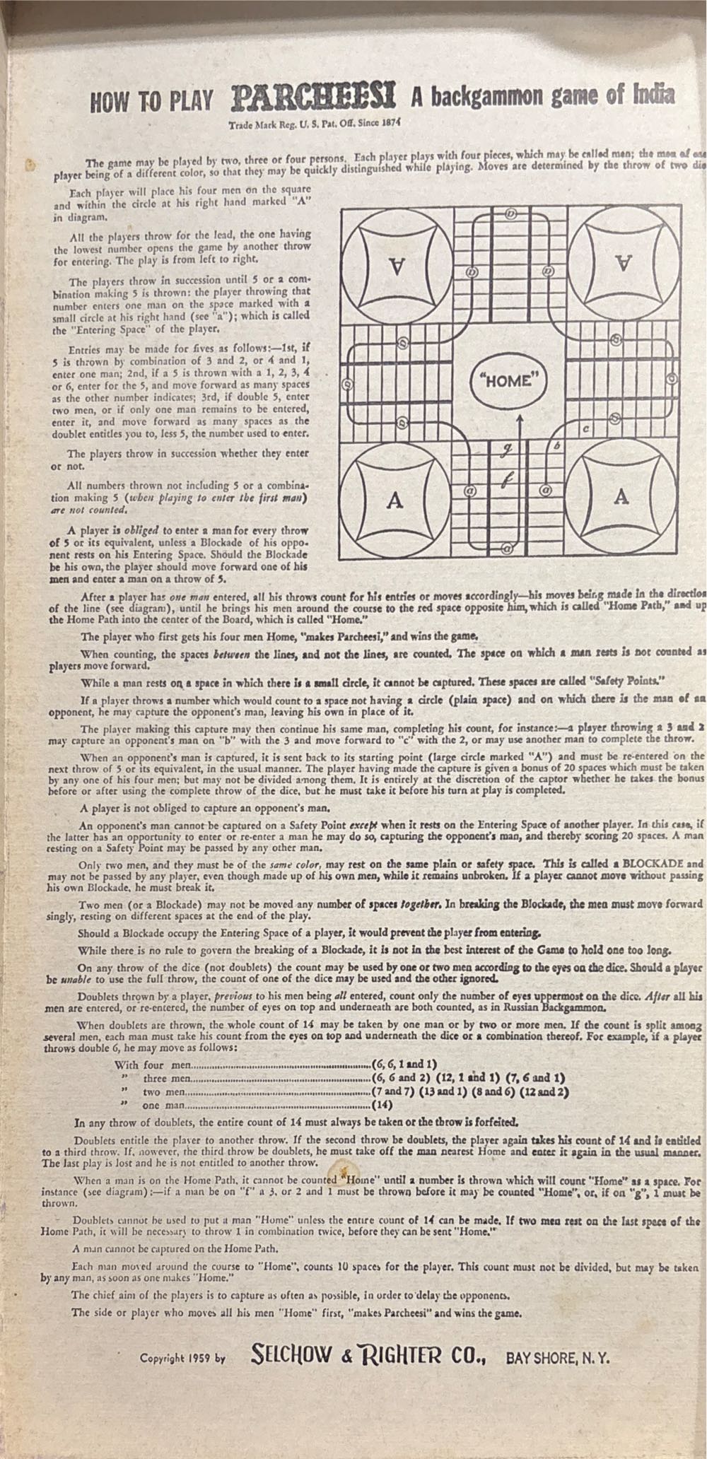 Parcheesi  (2-4) board game collectible [Barcode 071404361042] - Main Image 4