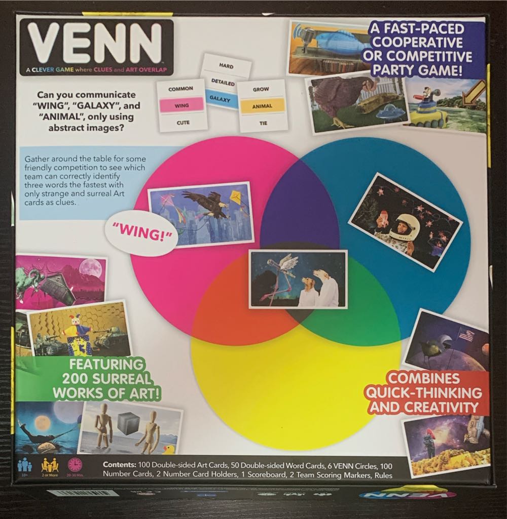 Venn Board Game | Family Game For 2 Players | Cooperative & Competitive Gameplay Variations | Creative Word Association Game Featuring Unique Gameplay & Custom Artwork | Ages 10  (2+) board game collectible [Barcode 700304156136] - Main Image 2
